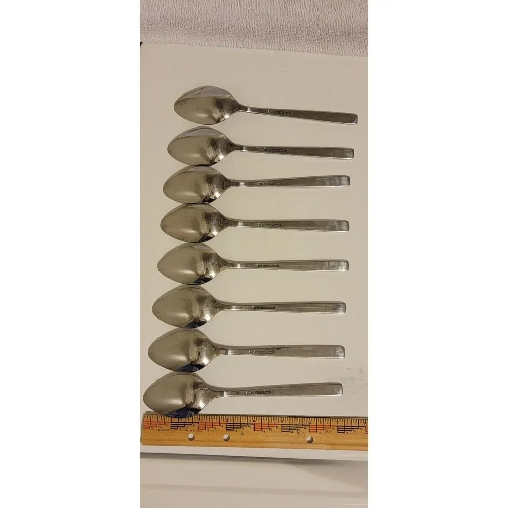 VTG Imperial International Cortina IIC Floral Flatware‎ Stainless 8 Table Spoons